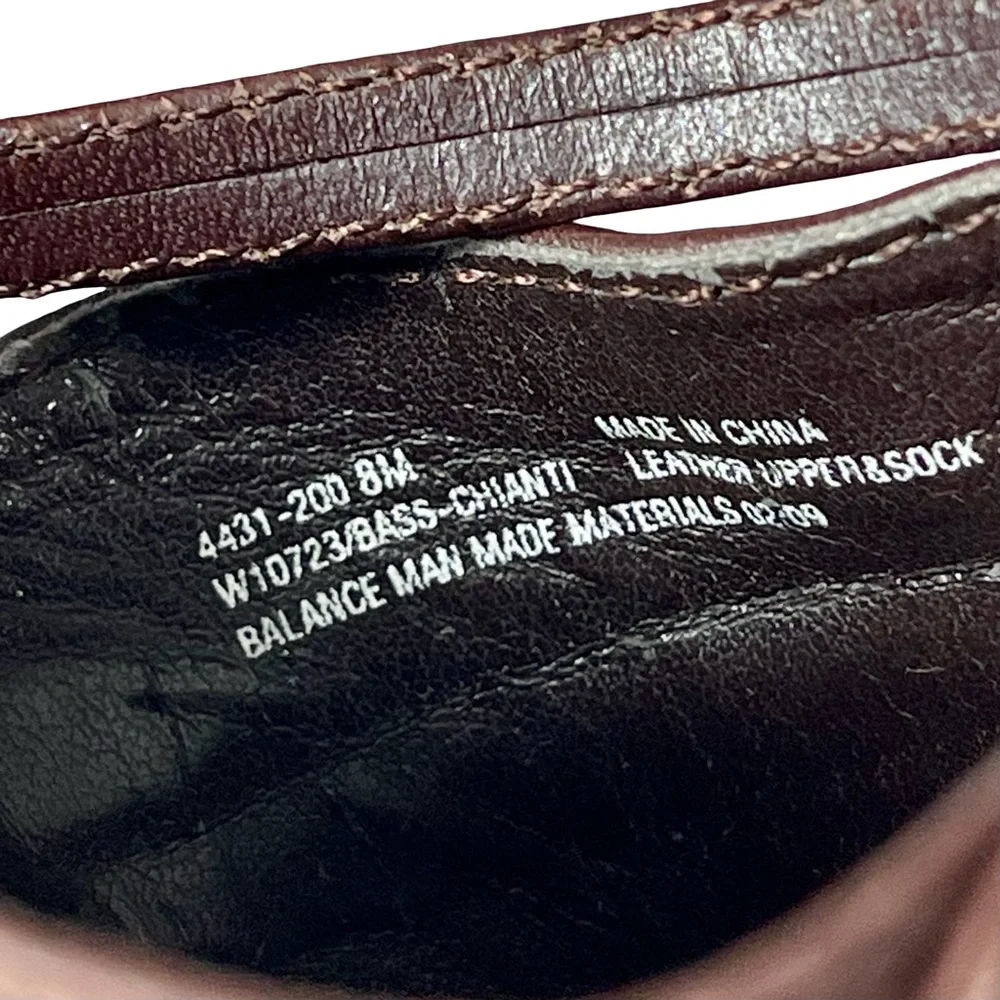 Bass Chianti Strappy Brown Leather Cork Slip-on Wedge Sandals Sz8 - Picture 9 of 9